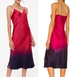 CAMI NYC Silk The Raven Dip Dye Slip Dress Size M